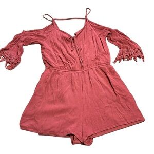 Charlotte Russe women's large pink shorts romper